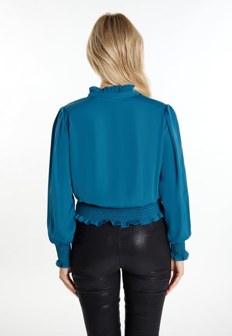 Faina Blouse Dames Smaragdblauw - Image 4