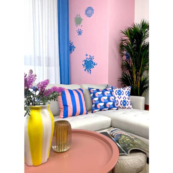 Gek op kussens! Pink blue bloom | 45 x 45 cm | kussenhoes | katoen/polyester - Image 2