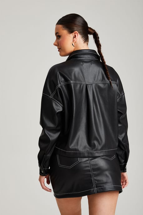 Black Boss PU Shirt - Image 4