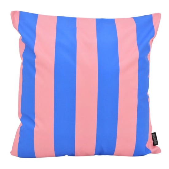 Gek op kussens! Streep blauw/roze | 45 x 45 cm | kussenhoes | katoen/polyester - Image 1