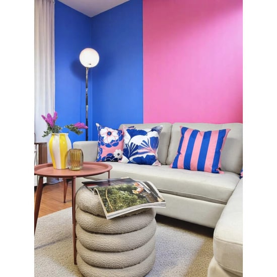 Gek op kussens! Streep blauw/roze | 45 x 45 cm | kussenhoes | katoen/polyester - Image 2
