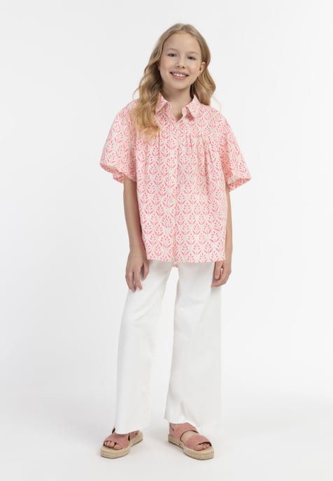 IZIA blouse met korte mouwen meisjes (kinderen) neonroze - Image 2