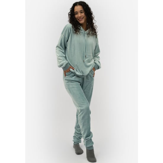 Apollo Dames huispak loungewear fleece incl capuchon pastel blauw - Image 1
