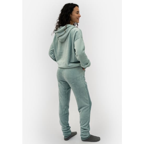 Apollo Dames huispak loungewear fleece incl capuchon pastel blauw - Image 2