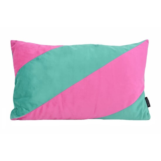 NOVÉE Velvet swirl groen/roze | 30 x 50 cm | kussenhoes | fluweel/polyester - Image 1