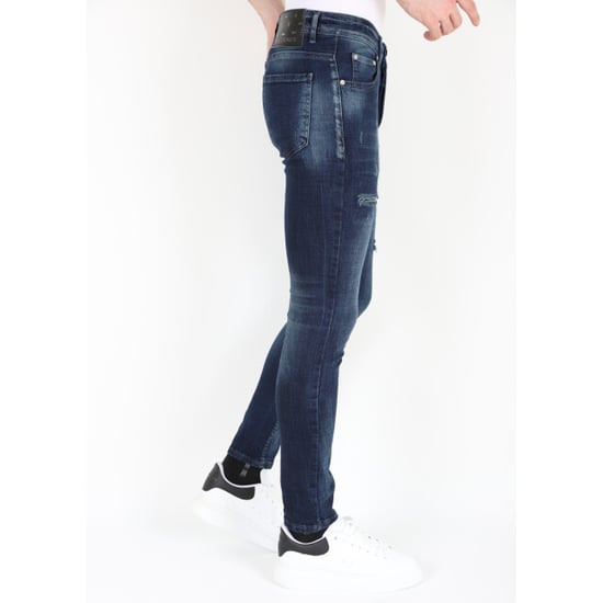 Mario Morato Donker stonewash jeans met gaten strech mm120 - Image 3