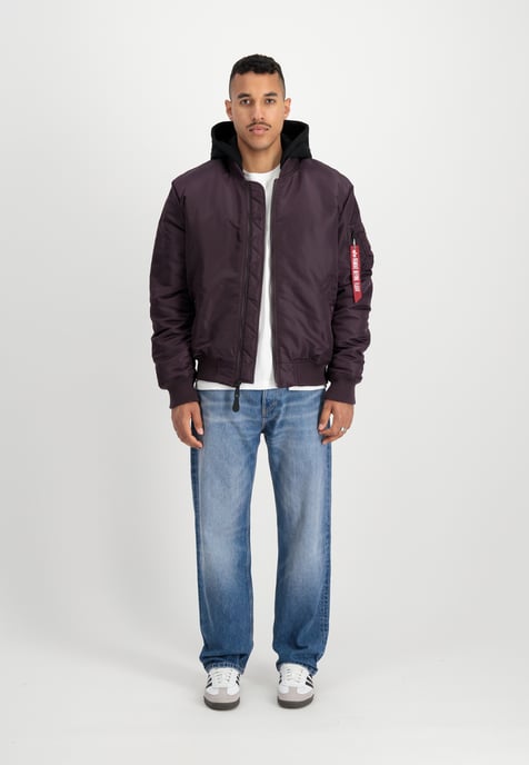MA-1 Zip Hood Back Embroidery Bomber Jacket - Image 2