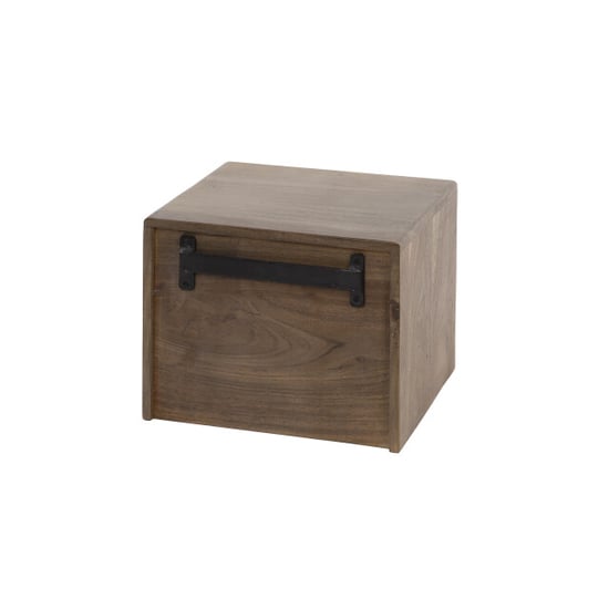 Hoyz nachtkastje carve zwevend open vak 1 lade massief acacia - Image 2