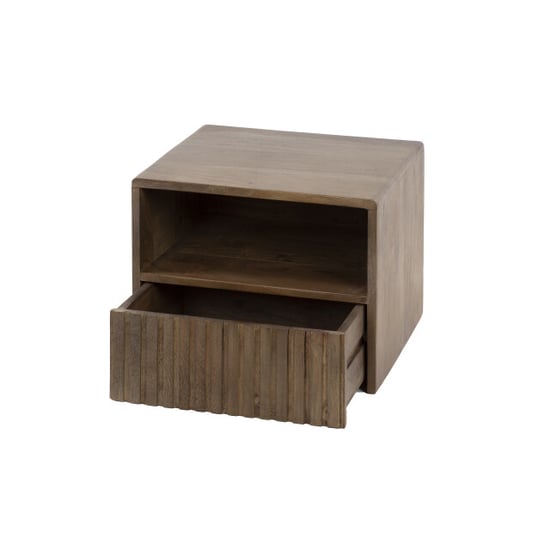 Hoyz nachtkastje carve zwevend open vak 1 lade massief acacia - Image 3