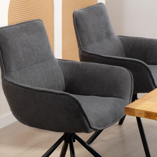 4goodz Set van 2 eetkamerstoelen draaibaar en zacht gewatteerd met - Image 2