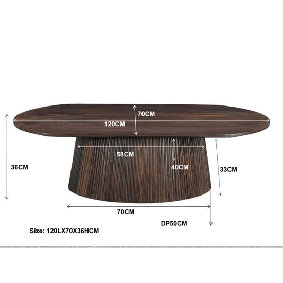 Livingfurn salontafel salvator walnut oval 120 mangohout - Image 6