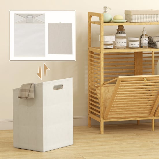 4goodz Bamboe wasmand 82 liter met 2 los kantelbare wasmanden - - Image 5