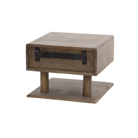Hoyz nachtkastje carve shelve zwevend 1 lade massief acacia - Image 2