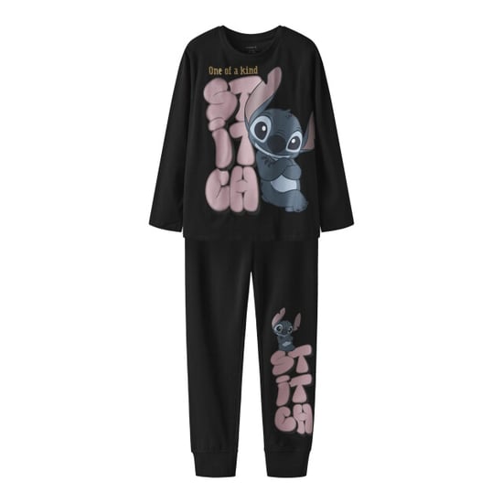 Name It Meisjes lange pyjama set nkfolina stitch zwart - Image 1