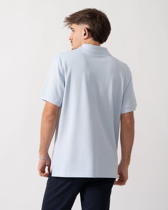 Short Sleeve Polo in Light Blue - Image 3