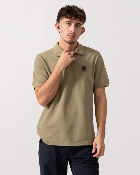 Short Sleeved Polo in Sage Green - Image 1