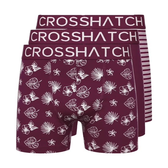 Crosshatch Heren Hovland Boxershorts (Verpakking van 3) (Prune) - Image 1