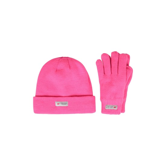 Mountain Warehouse Set kinder-/kids Thinsulate fleece muts & handschoenen (Helder Roze) - Image 1