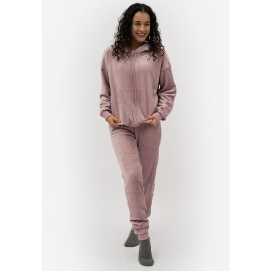 Apollo Dames huispak loungewear fleece incl capuchon pastel - Image 1