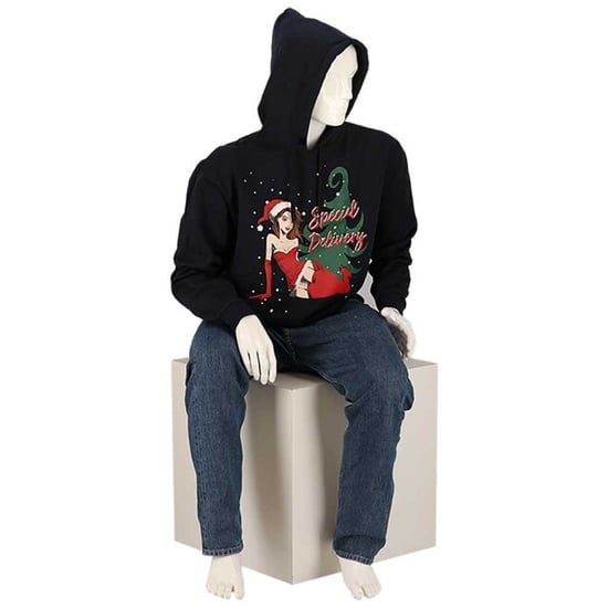 Apollo Heren foute kersttrui hoodie foute kerst print donker - Image 3