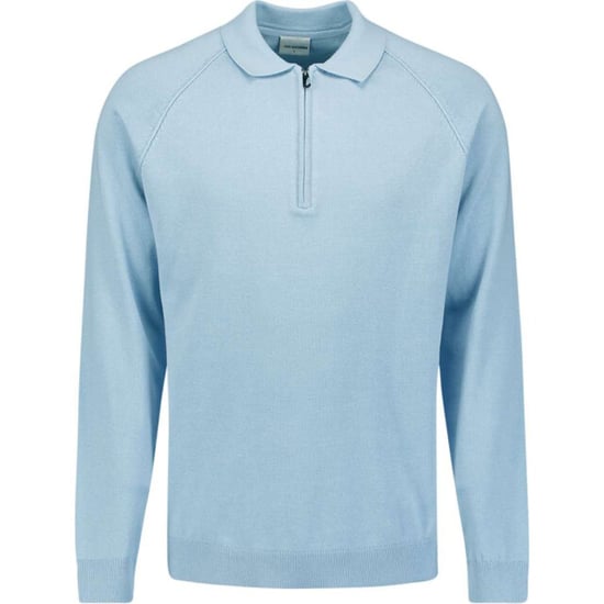 No Excess Pullover polo half zip solid dusty blue - Image 5