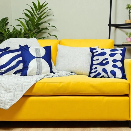Gek op kussens! Royal blue abstract | 45 x 45 cm | kussenhoes | katoen/linnen - Image 2