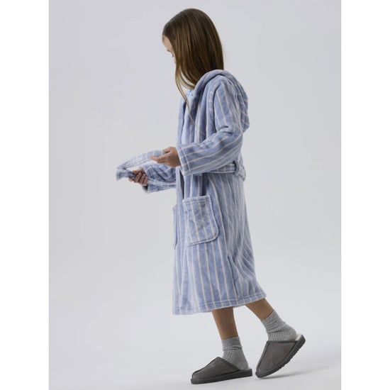Name It Meisjes badjas fluweel nkfrose blauw gestreept - Image 3
