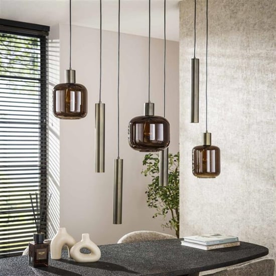 Hoyz hanglamp bronza mix 4+3-lichts sienna brown - Image 3