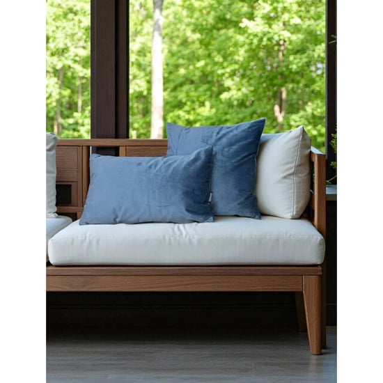 Gek op kussens! Velvet blauw long | 30 x 50 cm | kussenhoes | polyester - Image 2
