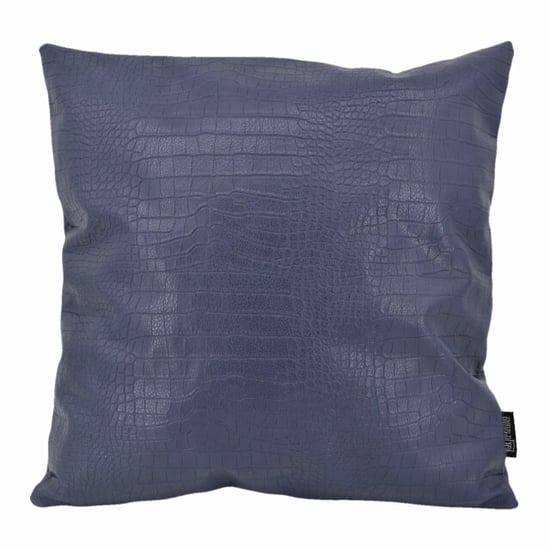 Gek op kussens! Sierkussen croco blauw | 45 x 45 cm | pu leder - Image 1
