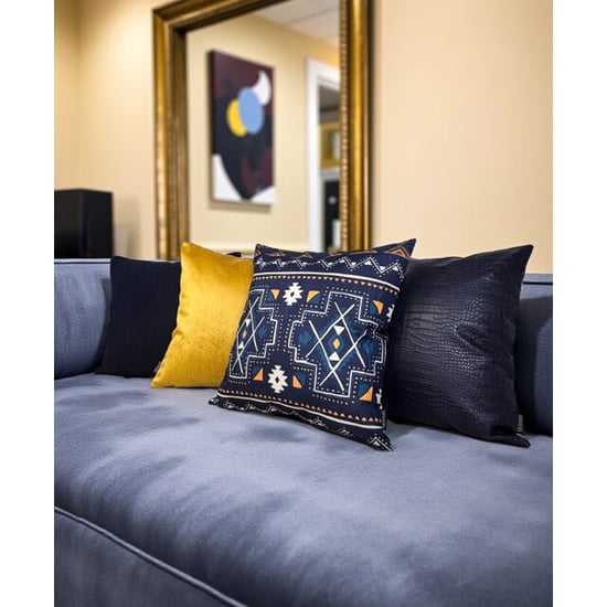 Gek op kussens! Sierkussen croco blauw | 45 x 45 cm | pu leder - Image 2