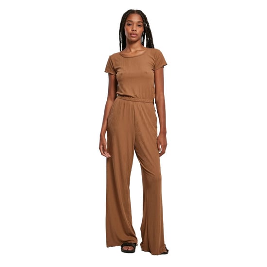 Urban Classics Dames jumpsuit met geribbelde wijde pijpen - Image 3