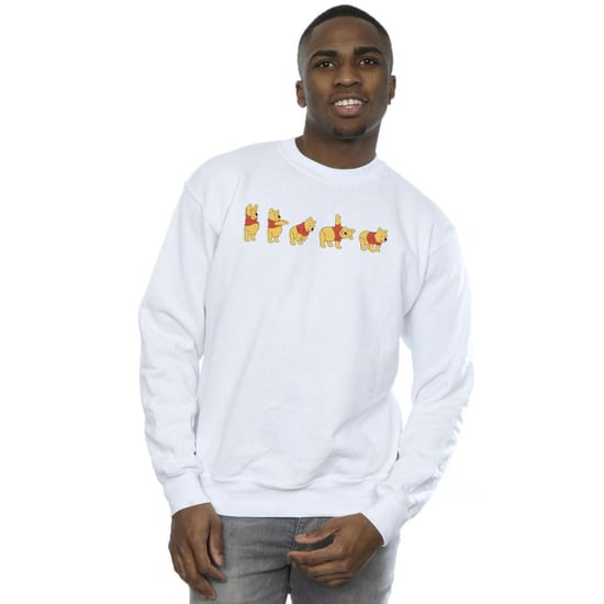 Disney Heren Winnie De Poeh Stretching Sweatshirt (Wit) - Image 3