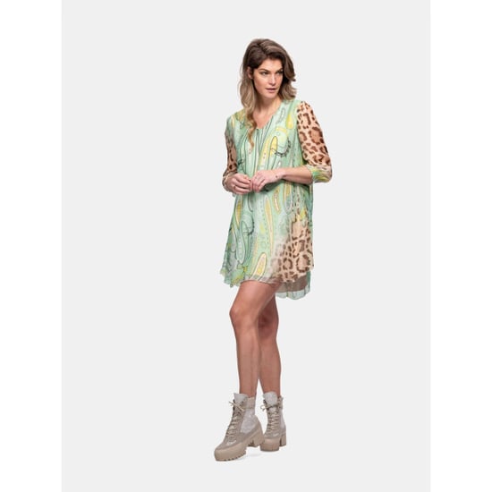 Mucho Gusto Jurk san leo groene paisley met luipaardprint - Image 5