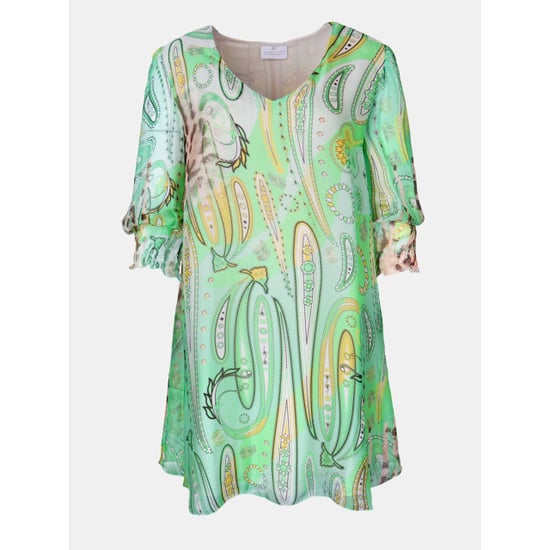 Mucho Gusto Jurk san leo groene paisley met luipaardprint - Image 6