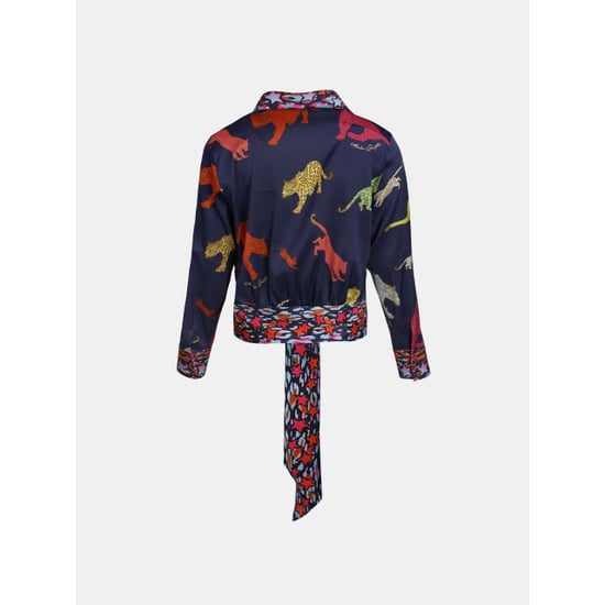 Mucho Gusto ® blouse antwerpen donkerblauw luipaard patches - Image 3