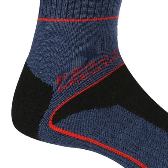 Regatta Mens Samaris 3 Season Socks (Pack of 2) (Dark Denim/Orange/Black) - Image 2