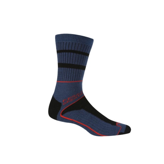 Regatta Mens Samaris 3 Season Socks (Pack of 2) (Dark Denim/Orange/Black) - Image 3