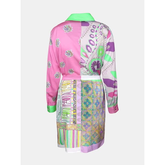 Mucho Gusto Jurk francis bay short roze met groen patchwork - Image 3