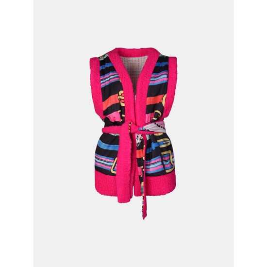 Mucho Gusto Gilet teddy roze omkeerbare riem print - Image 2