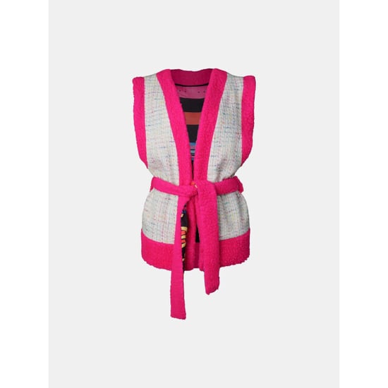Mucho Gusto Gilet teddy roze omkeerbare riem print - Image 3