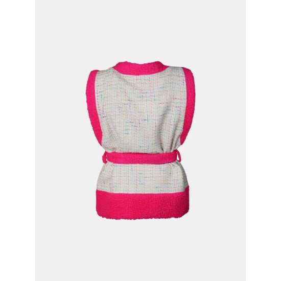 Mucho Gusto Gilet teddy roze omkeerbare riem print - Image 4