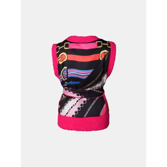 Mucho Gusto Gilet teddy roze omkeerbare riem print - Image 5