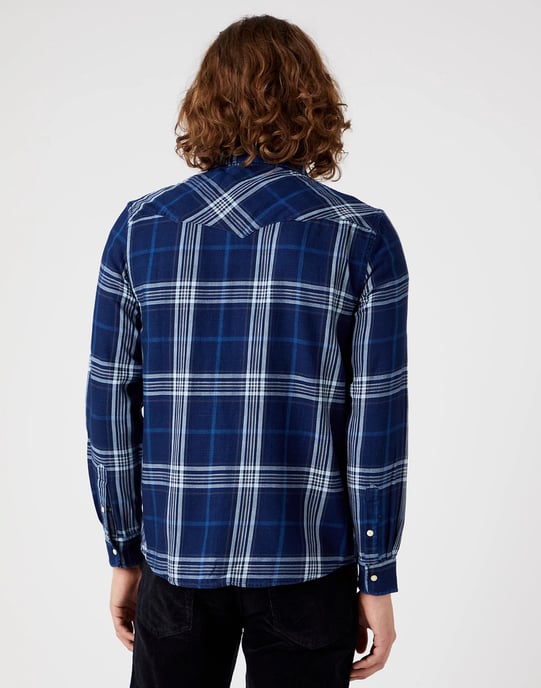 Wrangler Western shirt dark indigo regular fit - Image 3