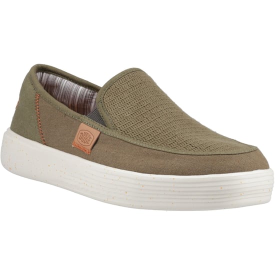 HEYDUDE Sunapee Coastline Cotton Blend Men's Olive Loafers - Image 1