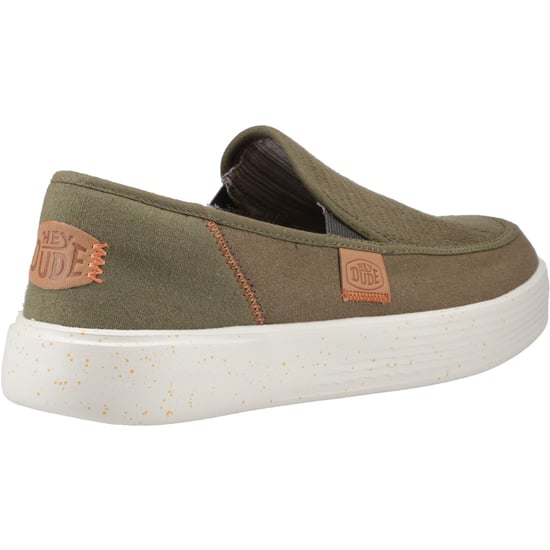 HEYDUDE Sunapee Coastline Cotton Blend Men's Olive Loafers - Image 2