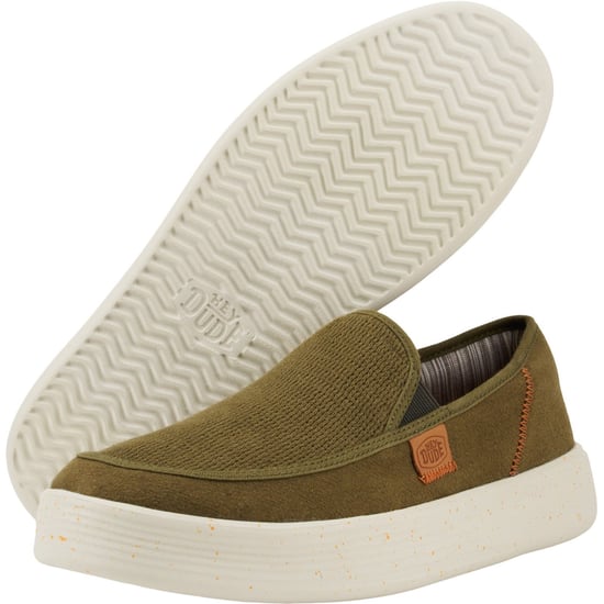 HEYDUDE Sunapee Coastline Cotton Blend Men's Olive Loafers - Image 3