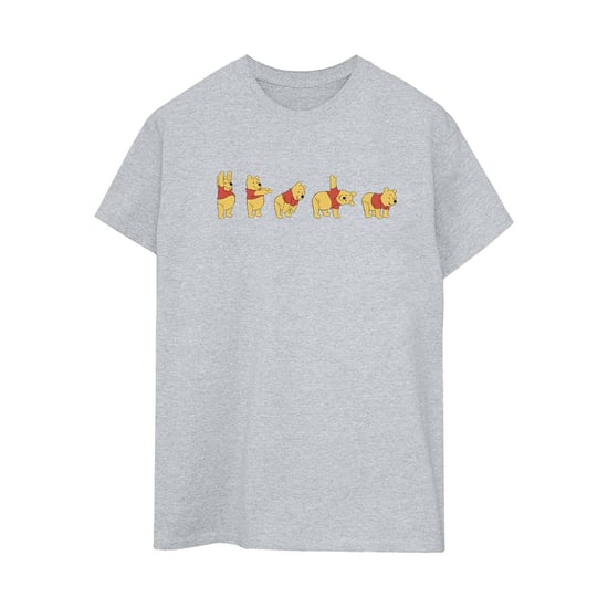 Disney Womens/Ladies Winnie The Pooh Stretching Cotton Boyfriend T-Shirt (Sports Grey) - Image 1