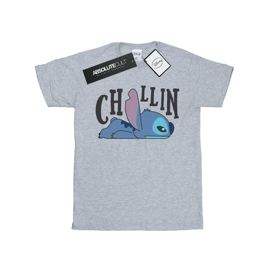 Disney Womens/Ladies Lilo And Stitch Chillin Cotton Boyfriend T-Shirt (Sports Grey) - Image 1