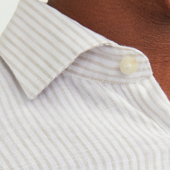 Jack & Jones Overhemden Parker Linen Stripe White - Image 2